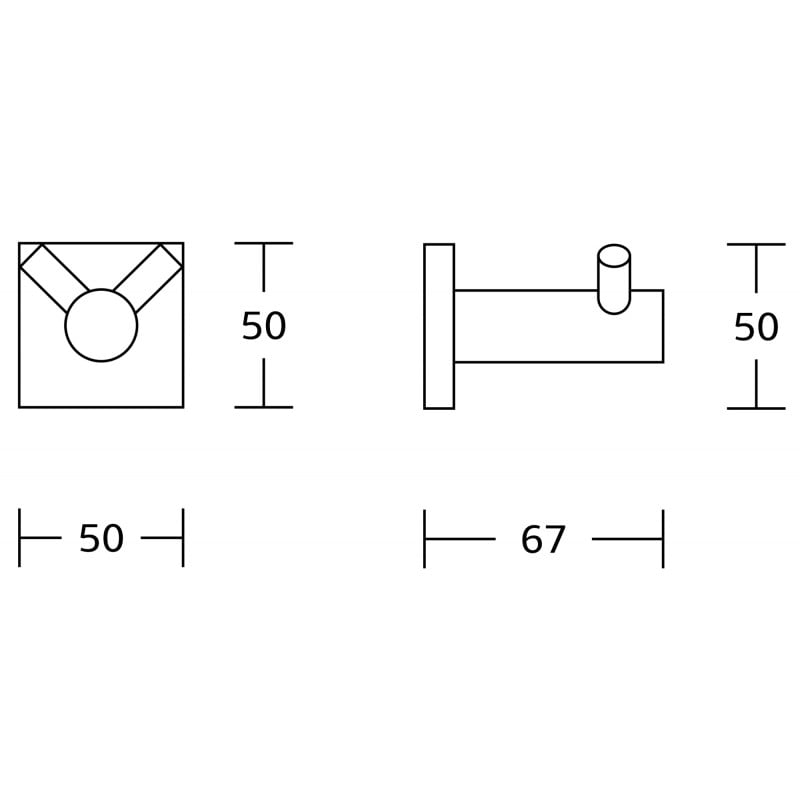 Mexen double towel hook, black - 7081835-70