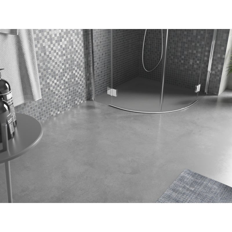 Mexen Bert semi-circular shower tray SMC 80 x 80 cm, grey - 4KR618080