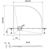 Mexen Bert semicircular shower tray SMC 90 x 90 cm, gray - 4KR619090