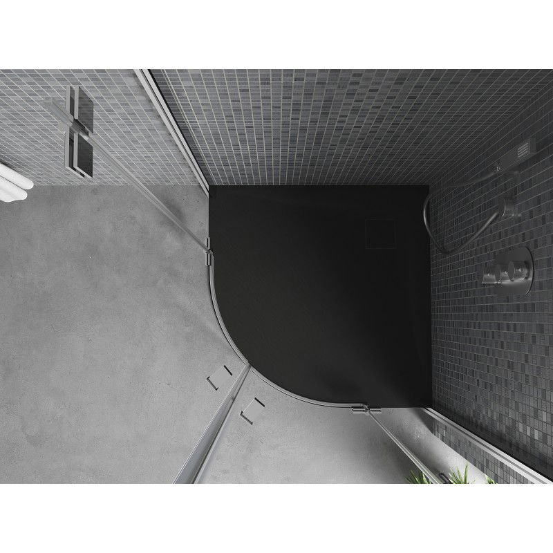 Mexen Bert semicircular shower tray SMC 80 x 80 cm, black - 4KR708080