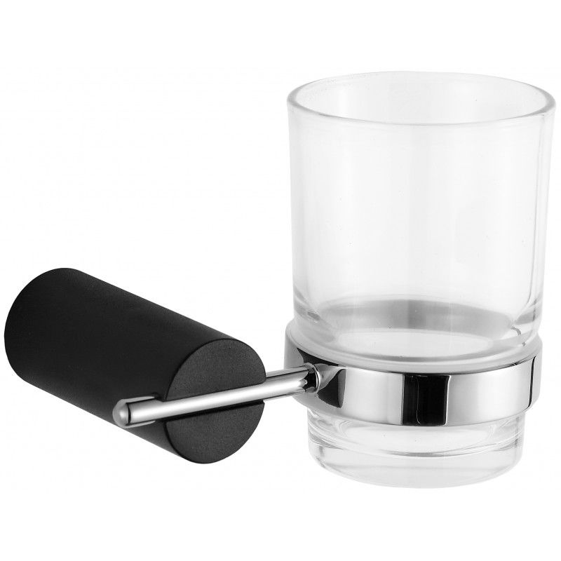 Mexen Aron toothbrush cup, Black/Chrome - 7088138-07