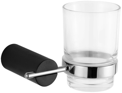 Mexen Aron toothbrush cup, Black/Chrome - 7088138-07