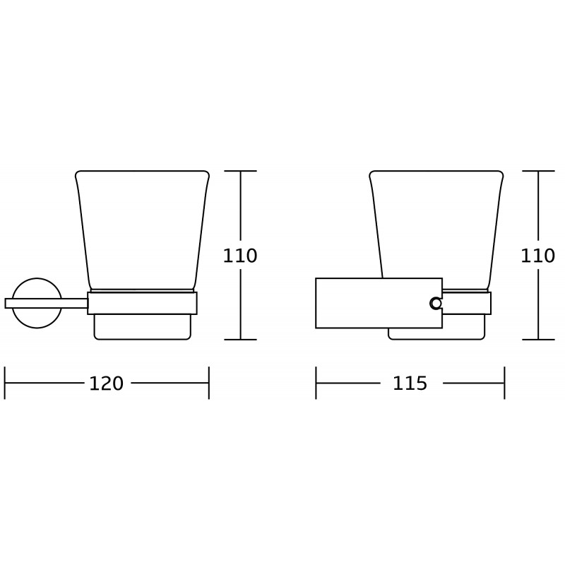 Mexen Aron toothbrush holder, black/chrome - 7088138-07