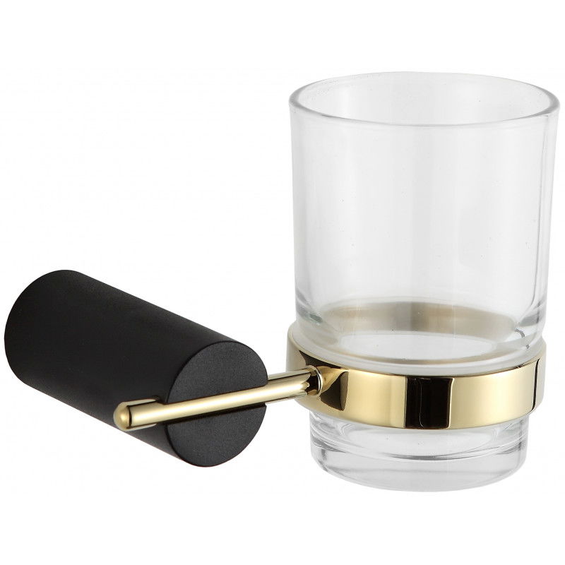 Mexen Aron toothbrush cup, Black/Gold - 7088138-57