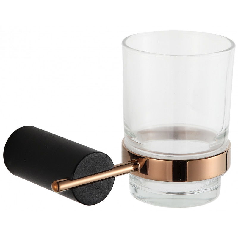 Mexen Aron toothbrush cup, Black/Rose gold - 7088138-67