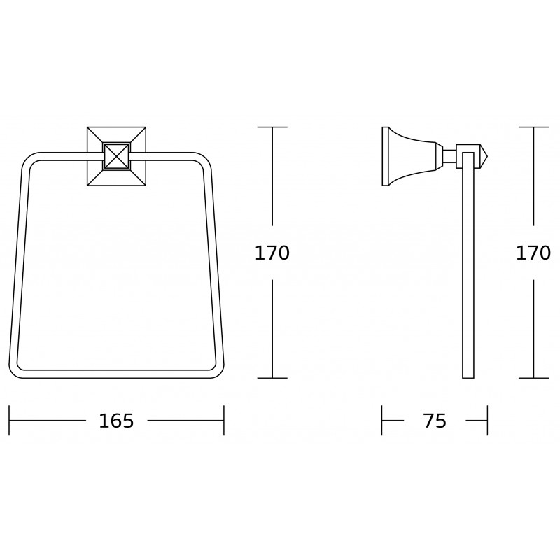 Mexen Dalia towel hook, black - 7017332-70