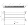 Mexen CCL22 Plate radiator line 600 x 1100 mm, bottom central connection, 1741 W, black - W6C22L-060-110-70