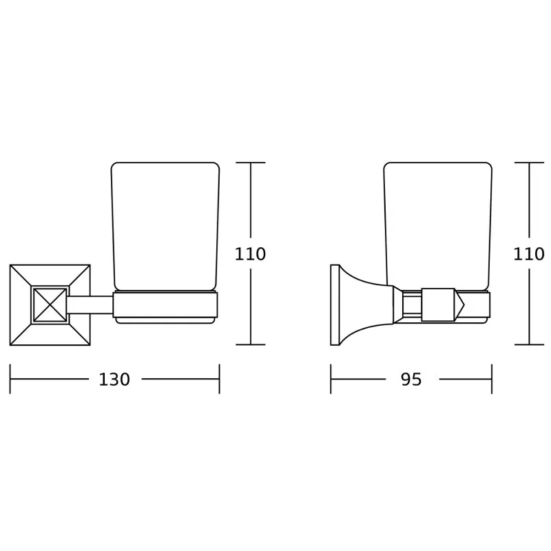 Mexen Dalia toothbrush holder, gold - 7017338-50