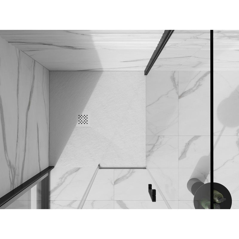 Mexen Stone+ composite shower tray square 70 x 70 cm, white, white cover - 44107070-W