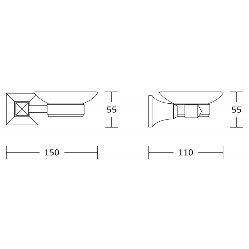 Mexen Dalia soap dish, black - 7017339-70