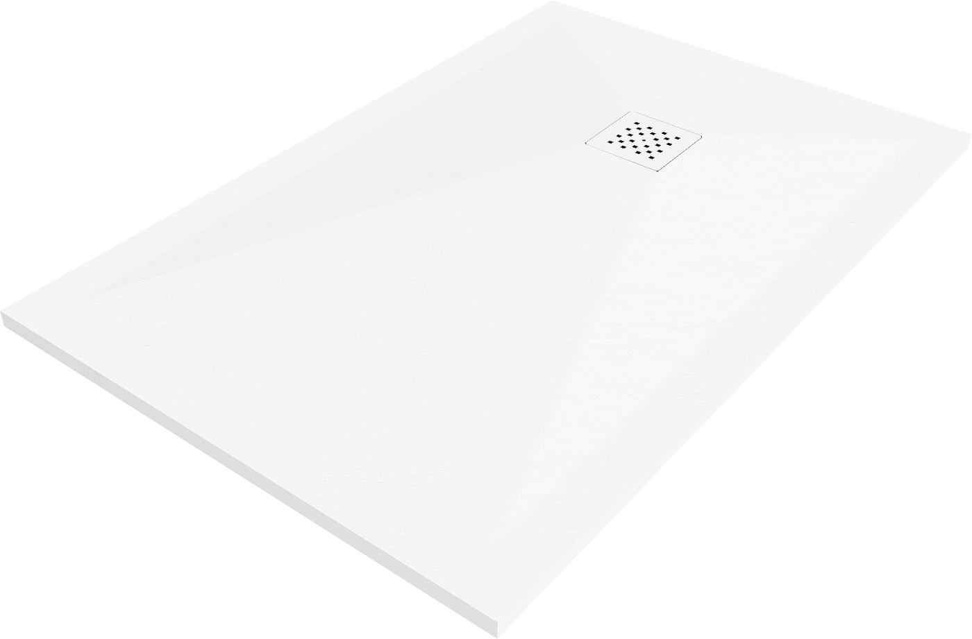 Mexen Stone+ composite shower tray rectangular 120 x 70 cm, white, white cover - 44107012-W