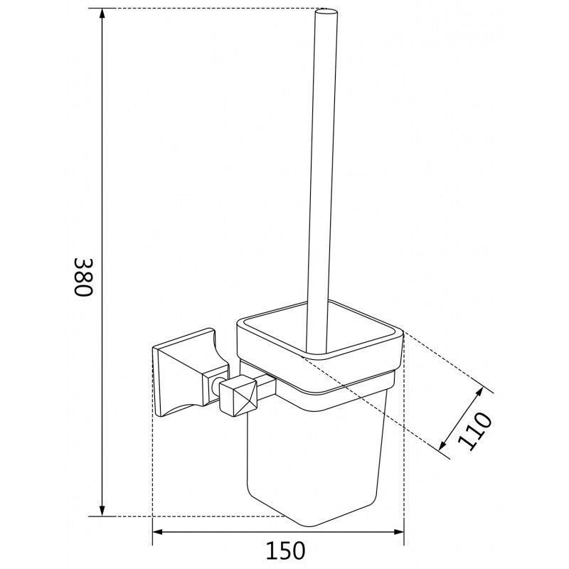 Mexen Dalia toilet brush, gold - 7017350-50