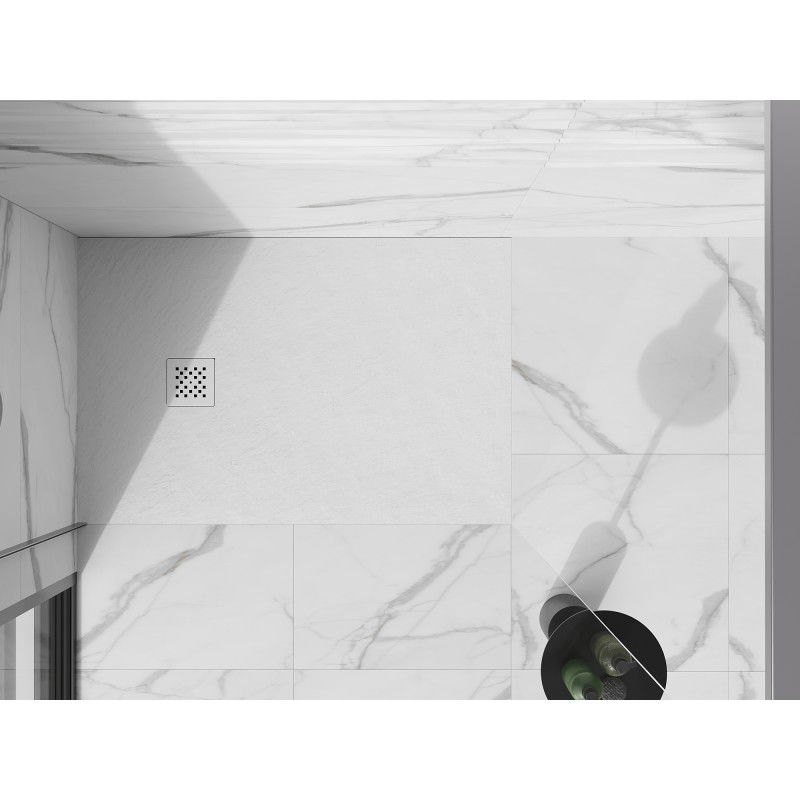 Mexen Stone+ composite rectangular shower tray 140 x 70 cm, white, white cover - 44107014-W