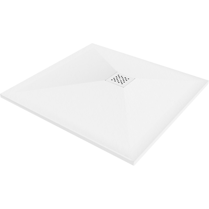 Mexen Stone+ square composite shower tray 80 x 80 cm, white, white cover - 44108080-W