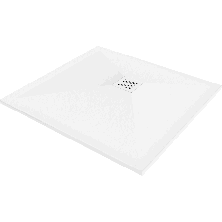 Mexen Stone+ composite shower tray square 80 x 80 cm, white, white cover - 44108080-W