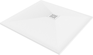 Mexen Stone+ square composite shower tray 80 x 80 cm, white, white cover - 44108080-W