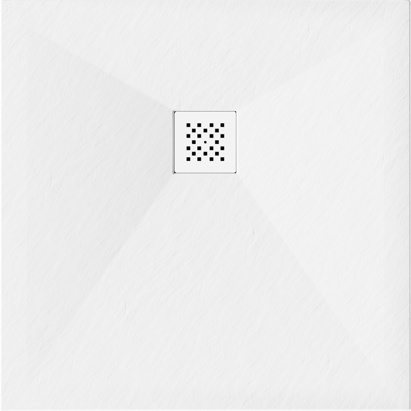 Mexen Stone+ composite shower tray square 80 x 80 cm, white, white cover - 44108080-W