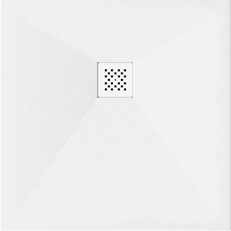 Mexen Stone+ square composite shower tray 80 x 80 cm, white, white cover - 44108080-W