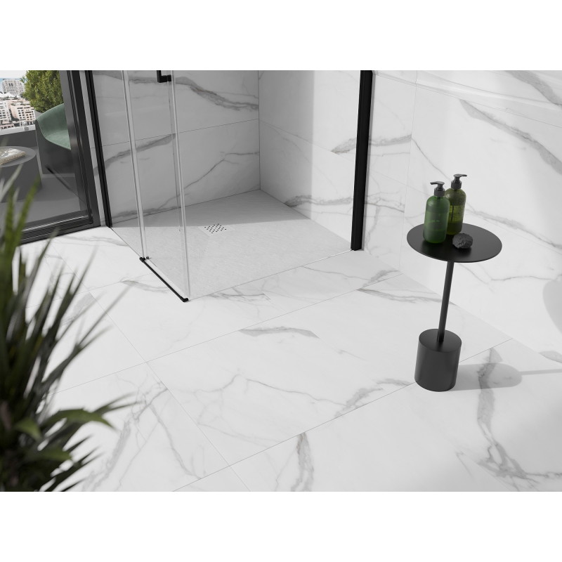 Mexen Stone+ composite square shower tray 80 x 80 cm, white, white cover - 44108080-W
