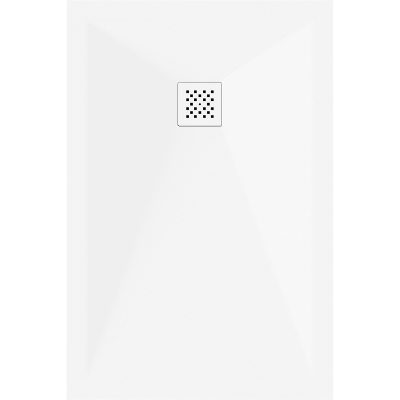 Mexen Stone+ Composite Rectangular Shower Tray 120 x 80 cm, White, White Cover - 44108012-W