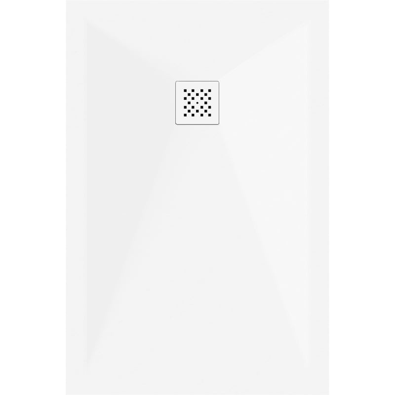 Mexen Stone+ rectangular composite shower tray 130 x 80 cm, white, white cover - 44108013-W
