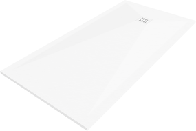 Mexen Stone+ rectangular composite shower tray 160 x 80 cm, white, white cover - 44108016-W