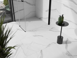 Mexen Stone+ composite square shower tray 90 x 90 cm, white, white cover - 44109090-W