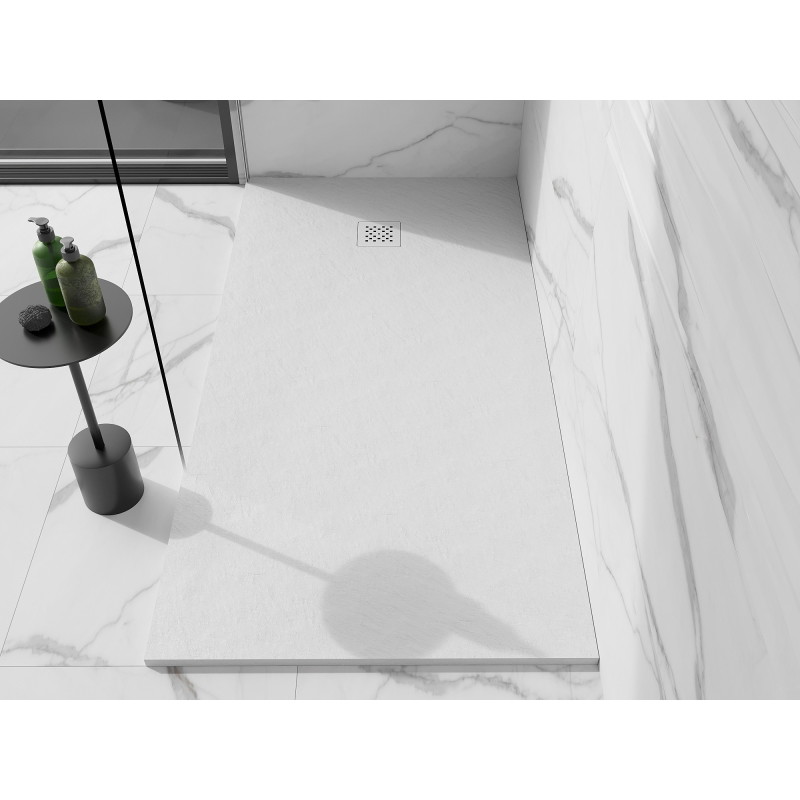 Mexen Stone+ composite rectangular shower tray 160 x 90 cm, white, white cover - 44109016-W