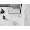 Mexen Stone+ composite square shower tray 100 x 100 cm, white, gold cover - 44101010-G
