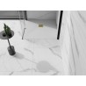 Mexen Stone+ composite square shower tray 80 x 80 cm, white, with gold cover - 44108080-G