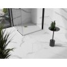Mexen Stone+ composite square shower tray 80 x 80 cm, white, with gold cover - 44108080-G