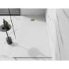 Mexen Stone+ composite rectangular shower tray 180 x 90 cm, white, gold cover - 44109018-G