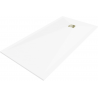 Mexen Stone+ composite rectangular shower tray 160 x 80 cm, white, gold cover - 44108016-G