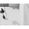 Mexen Stone+ composite rectangular shower tray 160 x 80 cm, white, gold cover - 44108016-G