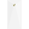Mexen Stone+ Rectangular Composite Shower Tray 160 x 70 cm, White, Gold Cover - 44107016-G