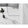 Mexen Stone+ rectangular composite shower tray 110 x 80 cm, white, gold cover - 44108011-G