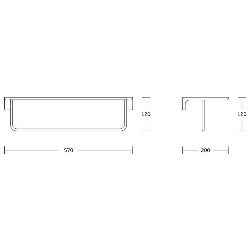 Mexen Lea towel shelf, black - 7026020-70