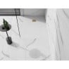 Mexen Stone+ composite rectangular shower tray 90 x 70 cm, white, gold cover - 44107090-G