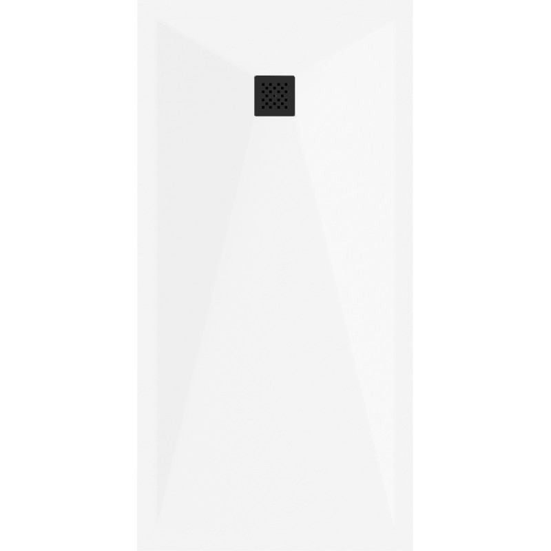 Mexen Stone+ rectangular composite shower tray 180 x 90 cm, white, black cover - 44109018-B