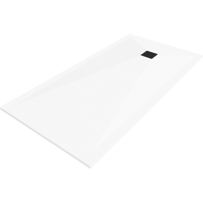 Mexen Stone+ rectangular composite shower tray 180 x 90 cm, white, black cover - 44109018-B