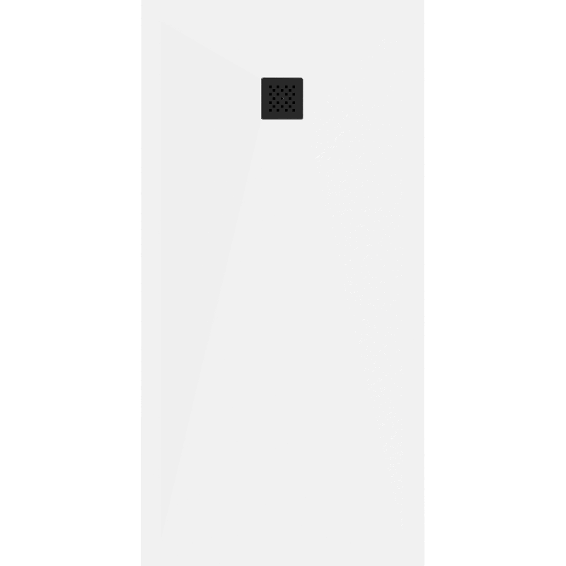 Mexen Stone+ rectangular composite shower tray 160 x 80 cm, white, black cover - 44108016-B