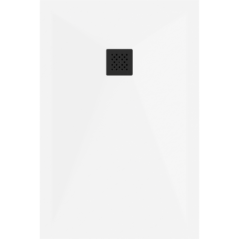 Mexen Stone+ composite rectangular shower tray 130 x 70 cm, white, black cover - 44107013-B