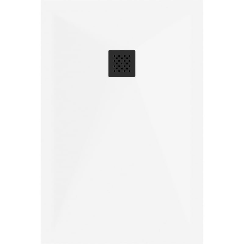 Mexen Stone+ rectangular composite shower tray 90 x 80 cm, white, black cover - 44108090-B