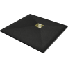 Mexen Stone+ composite square shower tray 70 x 70 cm, black, gold cover plate - 44707070-G