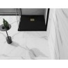 Mexen Stone+ composite square shower tray 80 x 80 cm, black, gold cover - 44708080-G