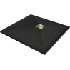 Mexen Stone+ composite square shower tray 80 x 80 cm, black, gold cover - 44708080-G