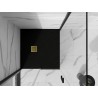 Mexen Stone+ 100 x 100 cm square composite shower tray, black, gold cover - 44701010-G