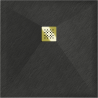 Mexen Stone+ composite square shower tray 80 x 80 cm, black, gold cover - 44708080-G