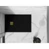 Mexen Stone+ rectangular composite shower tray 120 x 70 cm, black, gold cover - 44707012-G