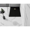 Mexen Stone+ Composite Shower Tray Rectangular 120 x 80 cm, Black, Gold Cover - 44708012-G